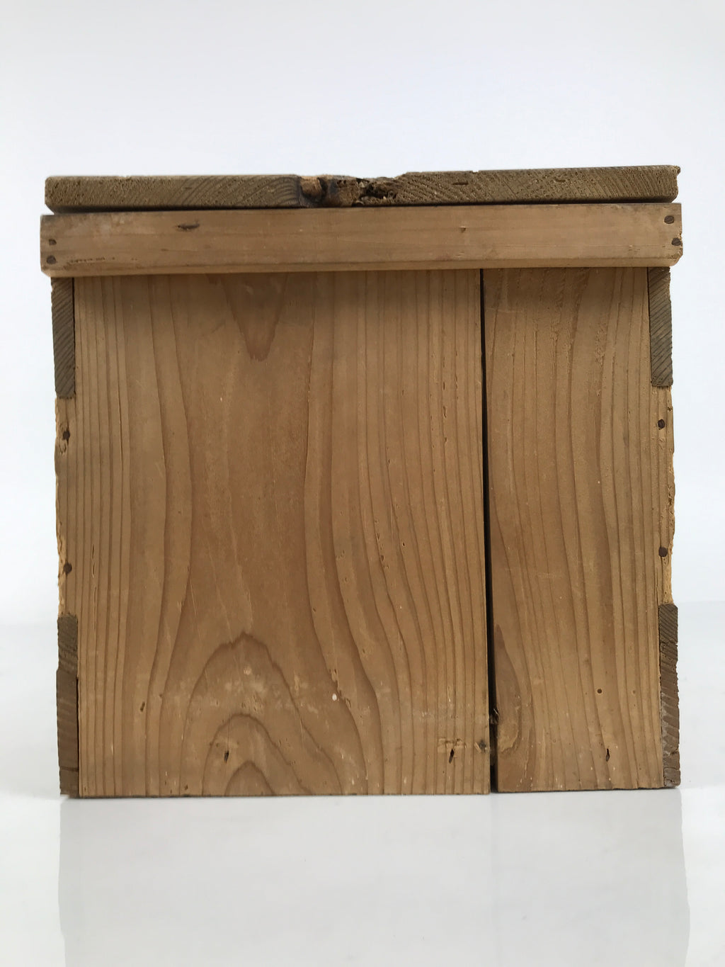 Antique Japanese Wooden Storage Box Pottery Inside 24.3x36.6x21.1cm Brown X246-FB - Wooden Box-chidorivintage.com