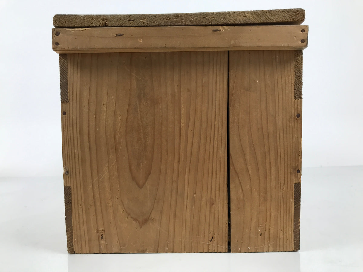 Antique Japanese Wooden Storage Box Pottery Inside 24.3x36.6x21.1cm Brown X246-FB - Wooden Box-chidorivintage.com