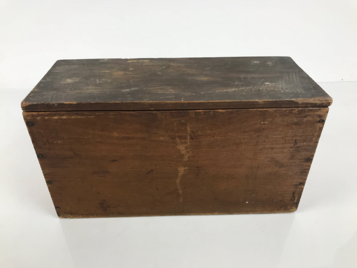 Antique Japanese Wooden Pottery Storage Box Inside 28.3x10.3x15cm Brown X238-FB - Wooden Box-chidorivintage.com