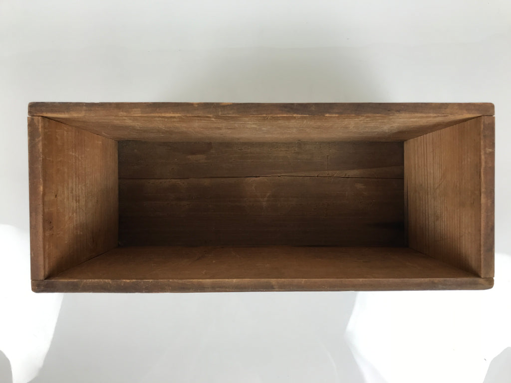 Antique Japanese Wooden Pottery Storage Box Inside 28.3x10.3x15cm Brown X238-FB - Wooden Box-chidorivintage.com