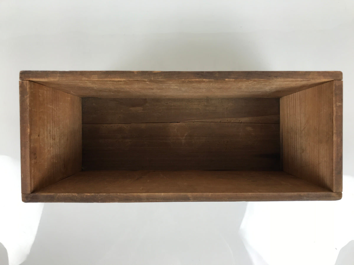 Antique Japanese Wooden Pottery Storage Box Inside 28.3x10.3x15cm Brown X238-FB - Wooden Box-chidorivintage.com