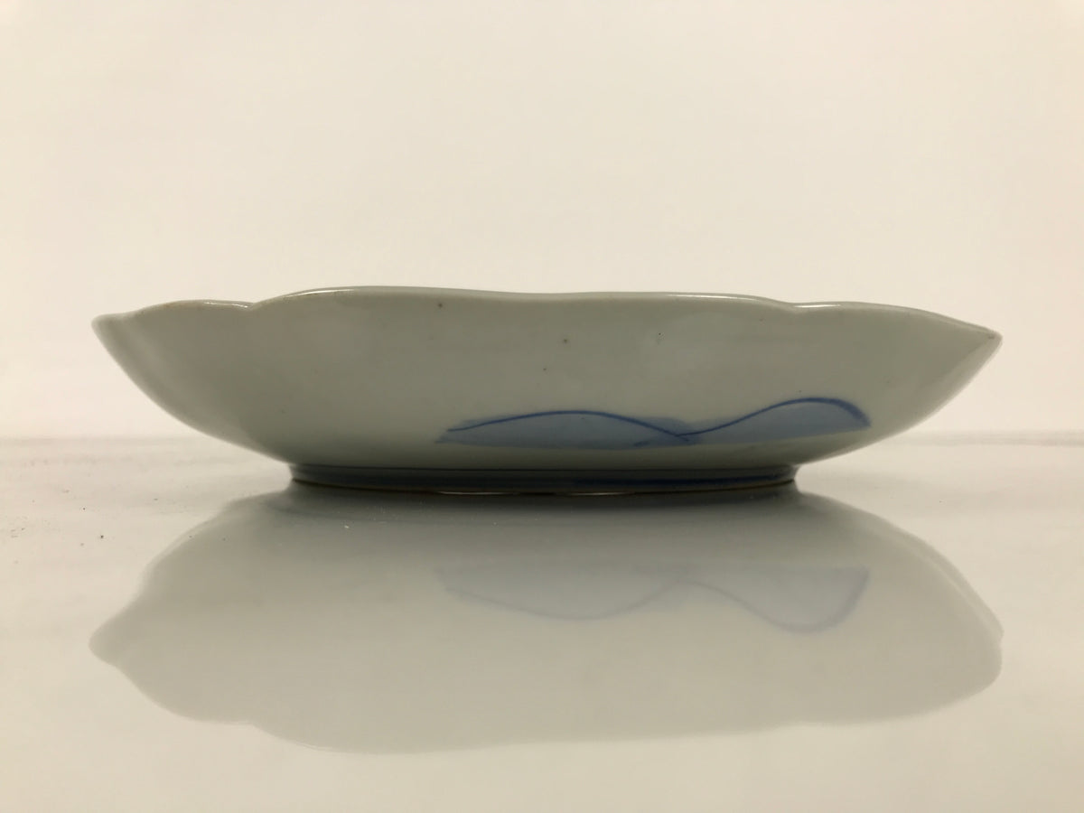 Japanese Porcelain Plate Kozara Blue White Sometsuke Mountain Village Scene Y594-KT - Plate-chidorivintage.com