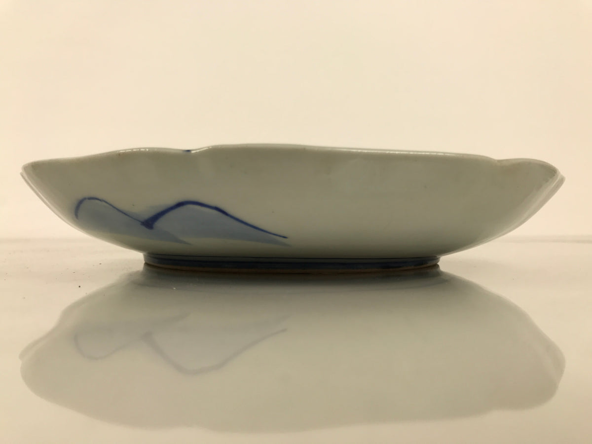 Japanese Porcelain Plate Kozara Blue White Sometsuke Mountain Village Scene Y597-KT - Plate-chidorivintage.com