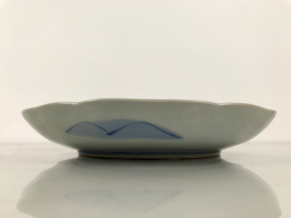 Japanese Porcelain Plate Kozara Blue White Sometsuke Mountain Village Scene Y599-KT - Plate-chidorivintage.com