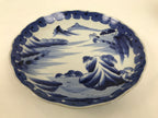 Japanese Porcelain Plate Kozara Blue White Sometsuke Mountain Village Scene Y600-KT - Plate-chidorivintage.com