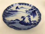 Japanese Porcelain Plate Kozara Blue White Sometsuke Mountain Village Scene Y601-KT - Plate-chidorivintage.com