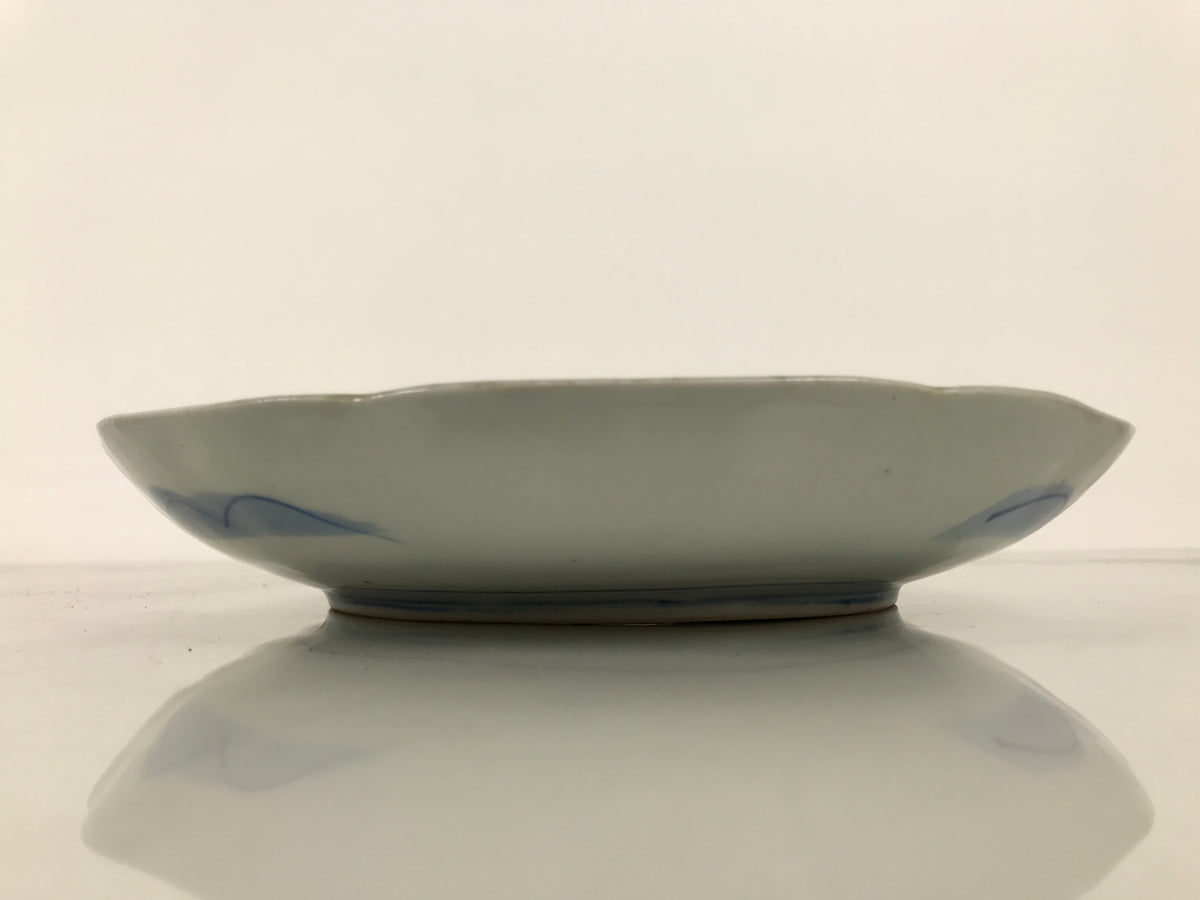 Japanese Porcelain Plate Kozara Blue White Sometsuke Mountain Village Scene Y601-KT - Plate-chidorivintage.com