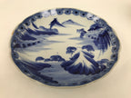 Japanese Porcelain Plate Kozara Blue White Sometsuke Mountain Village Scene Y602-KT - Plate-chidorivintage.com