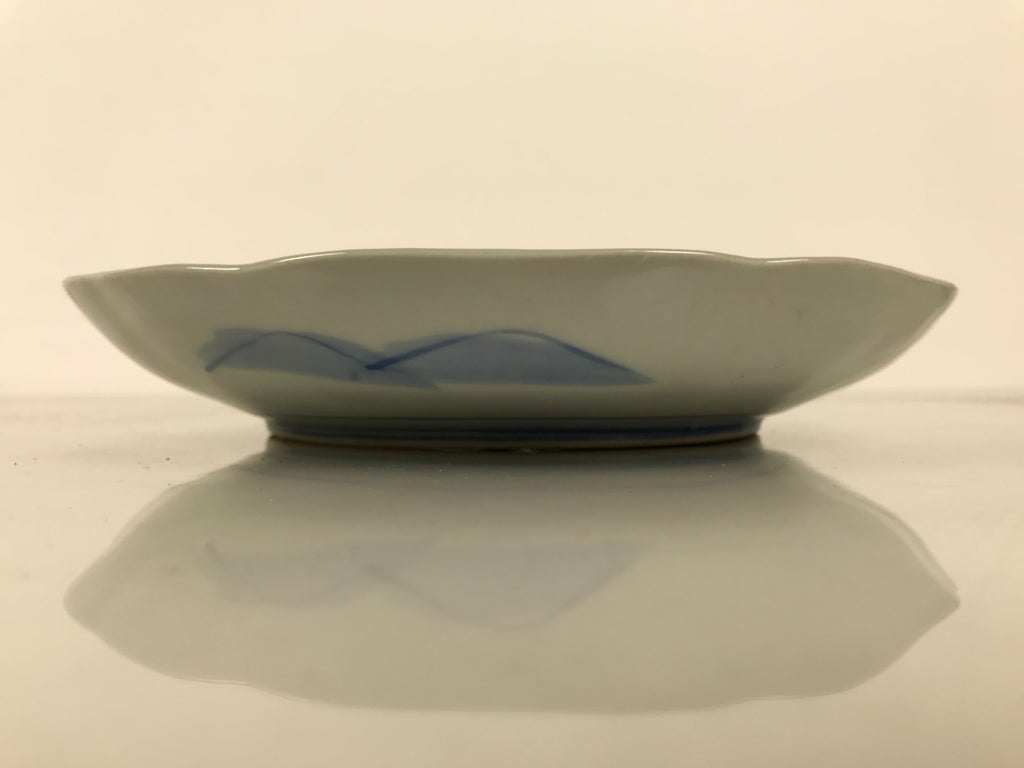 Japanese Porcelain Plate Kozara Blue White Sometsuke Mountain Village Scene Y602-KT - Plate-chidorivintage.com