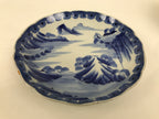 Japanese Porcelain Plate Kozara Blue White Sometsuke Mountain Village Scene Y603-KT - Plate-chidorivintage.com
