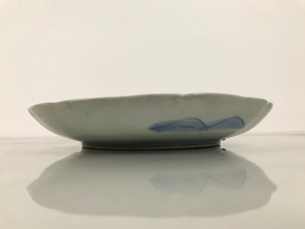 Japanese Porcelain Plate Kozara Blue White Sometsuke Mountain Village Scene Y603-KT - Plate-chidorivintage.com