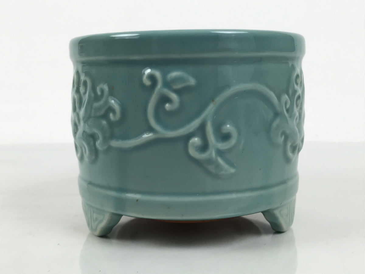 Japanese Buddhist Altar Porcelain Incense Burner Koro Censer Celadon Blue BT27-OT - Buddhist-chidorivintage.com
