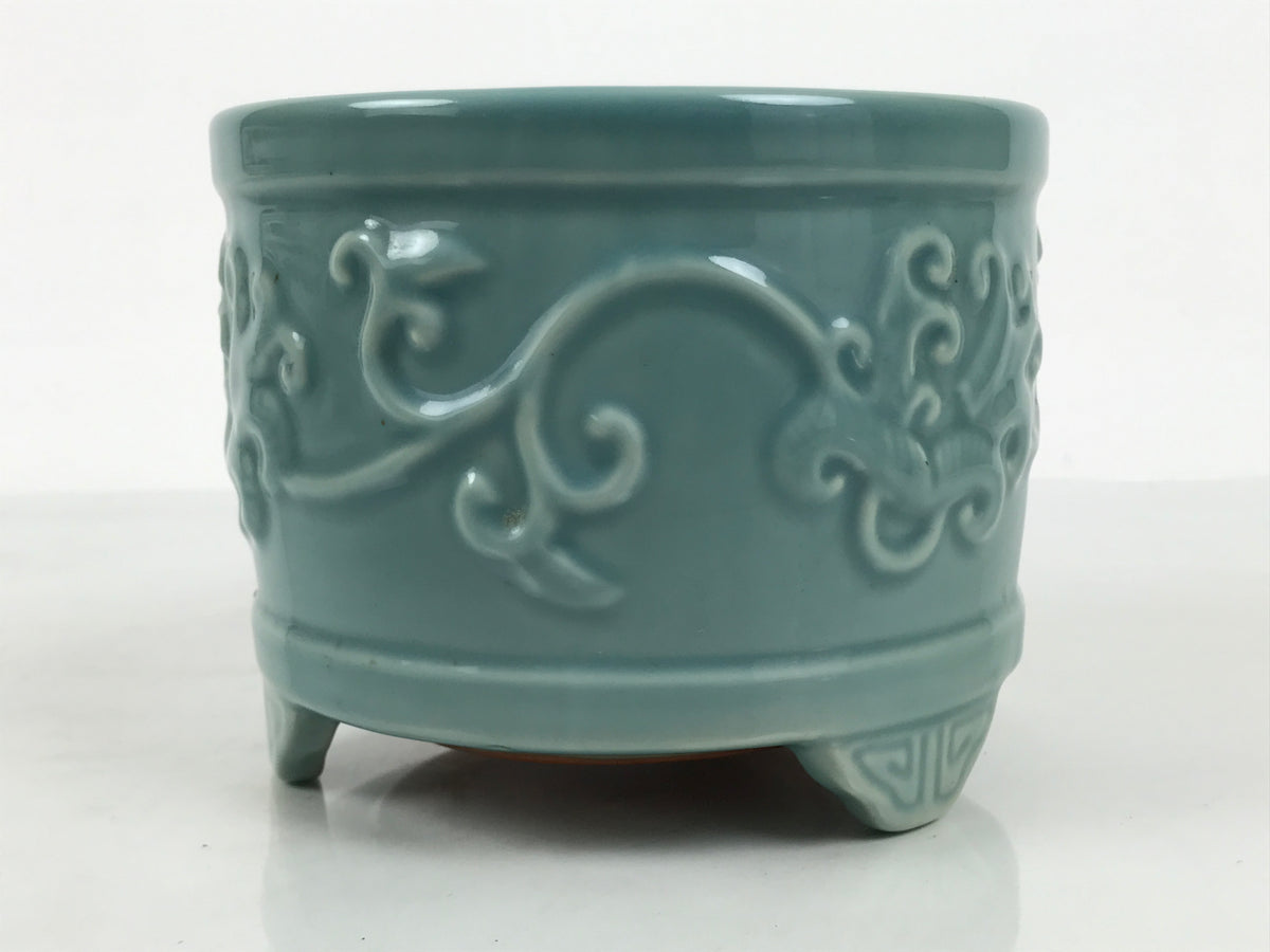 Japanese Buddhist Altar Porcelain Incense Burner Koro Censer Celadon Blue BT27-OT - Buddhist-chidorivintage.com