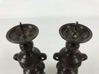 Japanese Buddhist Altar Fitting Bronze Metal Candle Stand Vtg 2pc Shokudai BT24-OT - Buddhist-chidorivintage.com