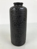 Japanese Ceramic Flower Vase Vtg Ikebana Kabin Cylinder Black Gold Silver FK267-KT - Vase-chidorivintage.com