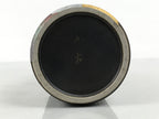 Japanese Ceramic Flower Vase Vtg Ikebana Kabin Cylinder Black Gold Silver FK267-KT - Vase-chidorivintage.com