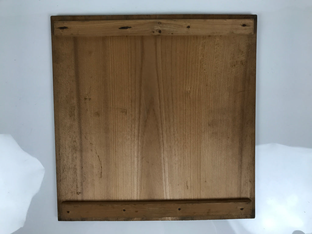 Antique Japanese Wooden Pottery Storage Box Inside 26x26x11.5cm Brown X236-FB - Wooden Box-chidorivintage.com