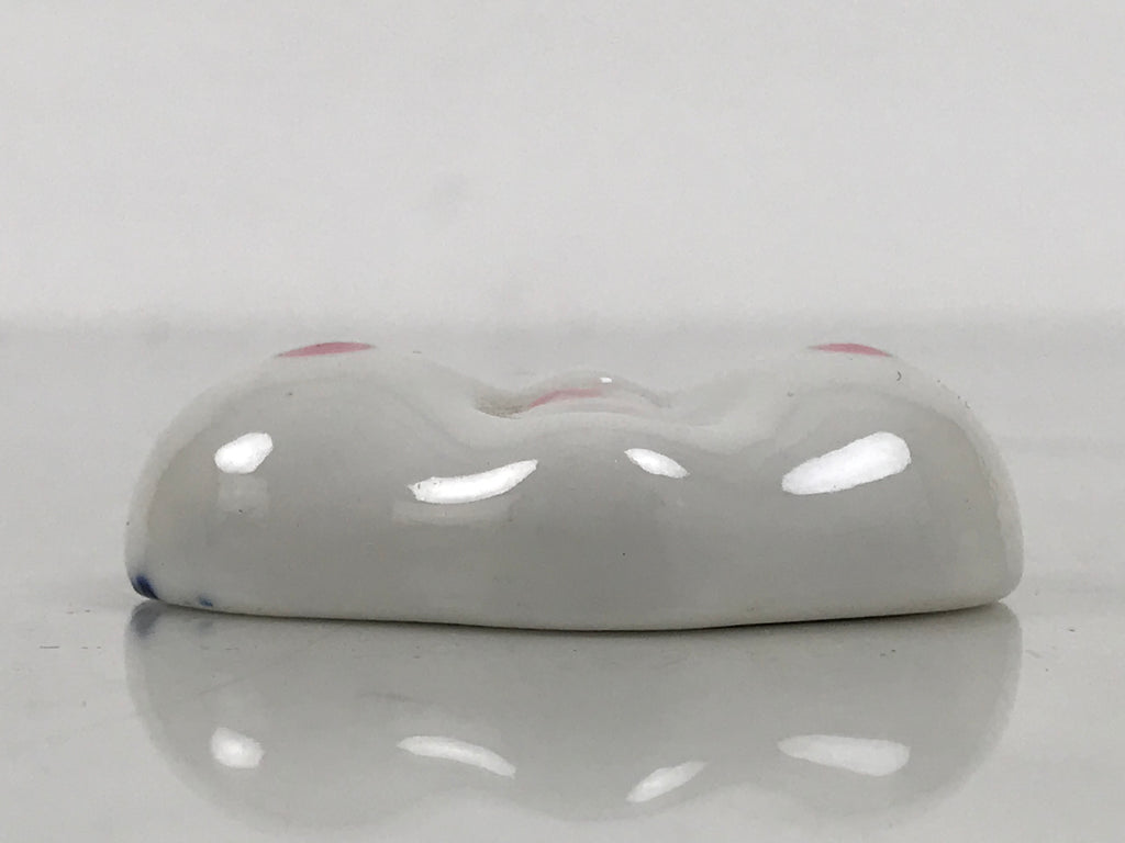 Japanese Porcelain Chopstick Rest Holder Vtg Hashioki Okame Otafuku Woman CR274-KT - Chopstick Holder-chidorivintage.com