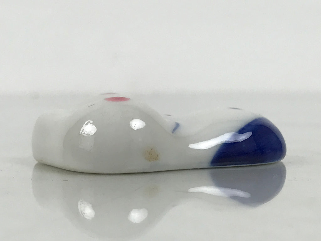 Japanese Porcelain Chopstick Rest Holder Vtg Hashioki Okame Otafuku Woman CR274-KT - Chopstick Holder-chidorivintage.com