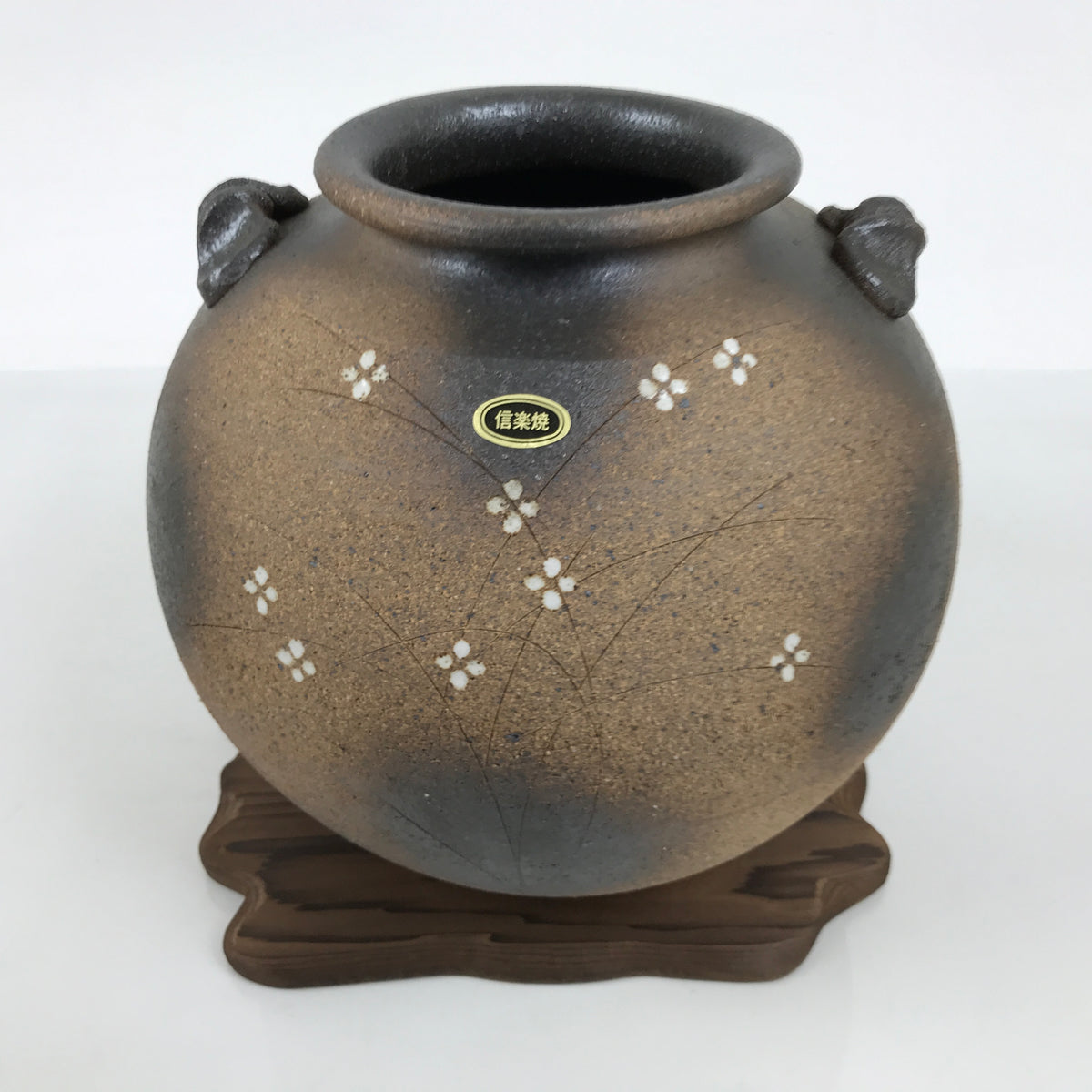 Japanese Shigaraki Ware Ceramic Flower Vase Vtg Kabin Pottery Stand Box PX823-KT - Vase-chidorivintage.com