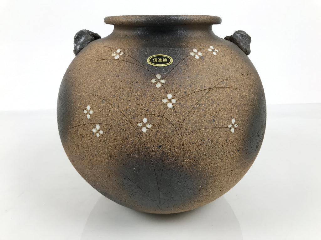 Japanese Shigaraki Ware Ceramic Flower Vase Vtg Kabin Pottery Stand Box PX823-KT - Vase-chidorivintage.com