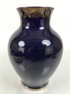 Japanese Porcelain Flower Vase Vtg Kabin Blue Peacock Bird Gold Floral FK268-KT - Vase-chidorivintage.com