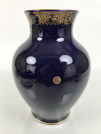 Japanese Porcelain Flower Vase Vtg Kabin Blue Peacock Bird Gold Floral FK268-KT - Vase-chidorivintage.com