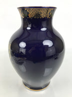 Japanese Porcelain Flower Vase Vtg Kabin Blue Peacock Bird Gold Floral FK268-KT - Vase-chidorivintage.com