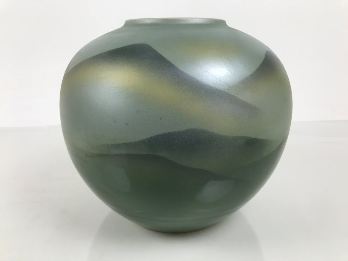 Japanese Porcelain Flower Vase Vtg Ikebana Kabin Celadon Green Mountain FK269-KT - Vase-chidorivintage.com