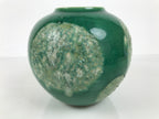Japanese Porcelain Flower Vase Vtg Ikebana Kabin Crackle Round Green FK270-KT - Vase-chidorivintage.com