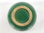 Japanese Porcelain Flower Vase Vtg Ikebana Kabin Crackle Round Green FK270-KT - Vase-chidorivintage.com