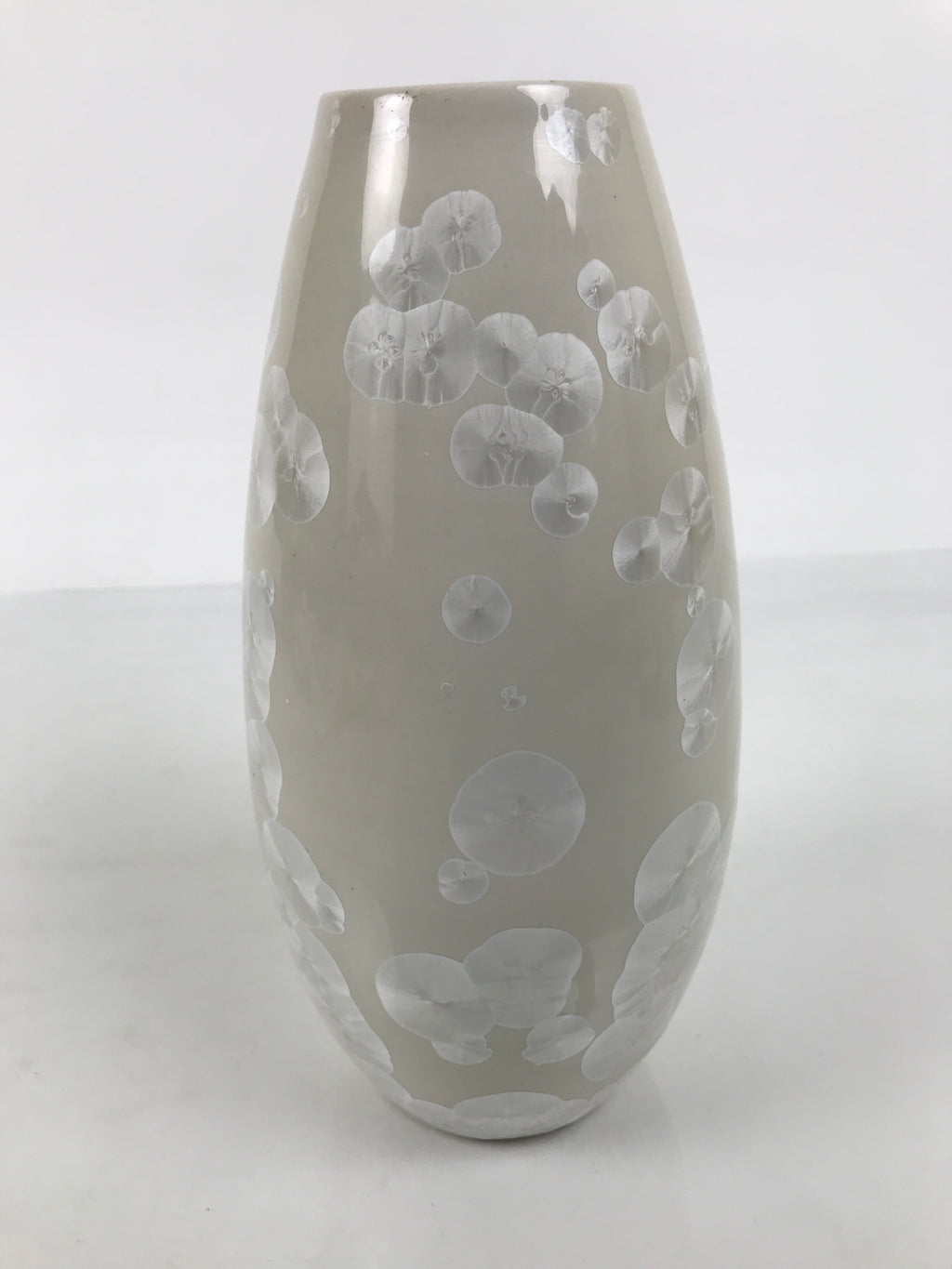 Japanese Porcelain Flower Vase Ikebana Kabin Crystalline Glaze White FK271-KT - Vase-chidorivintage.com