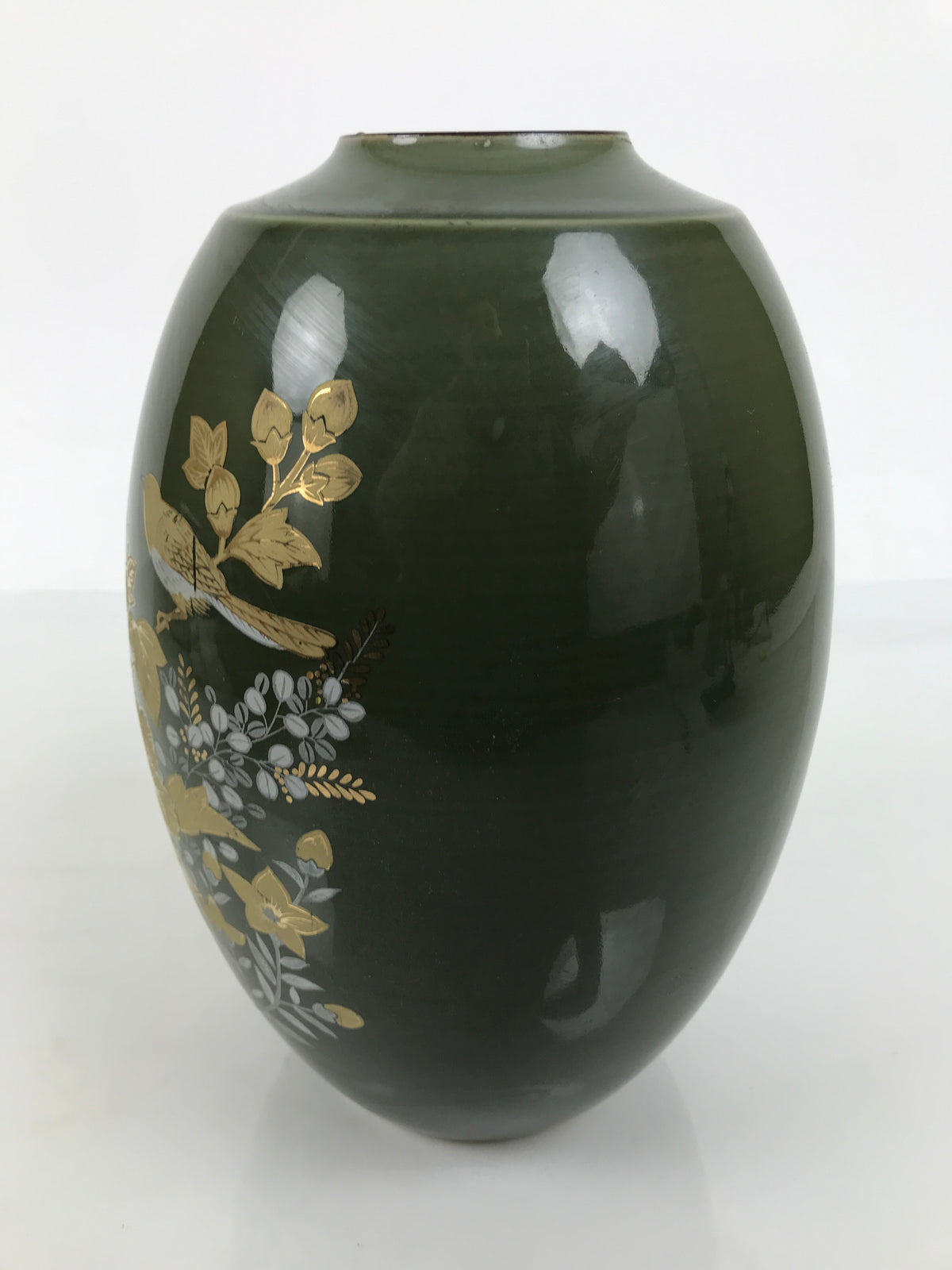 Japanese Kutani ware Porcelain Flower Vase Vtg Ikebana Kabin Floral Green FK272-KT - Vase-chidorivintage.com