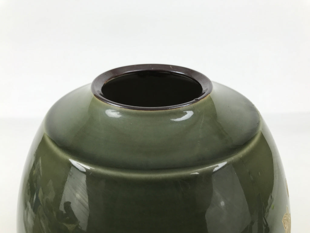 Japanese Kutani ware Porcelain Flower Vase Vtg Ikebana Kabin Floral Green FK272-KT - Vase-chidorivintage.com