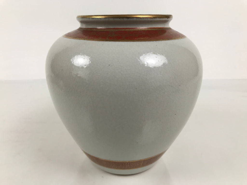 Japanese Kutani ware Porcelain Flower Vase Ikebana Kabin Floral Bird Red FK274-KT - Vase-chidorivintage.com