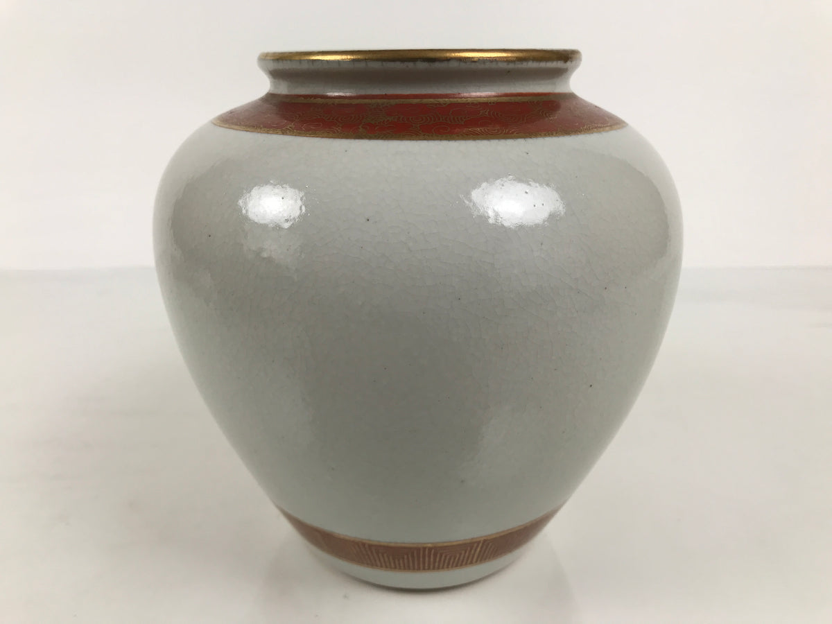 Japanese Kutani ware Porcelain Flower Vase Ikebana Kabin Floral Bird Red FK274-KT - Vase-chidorivintage.com