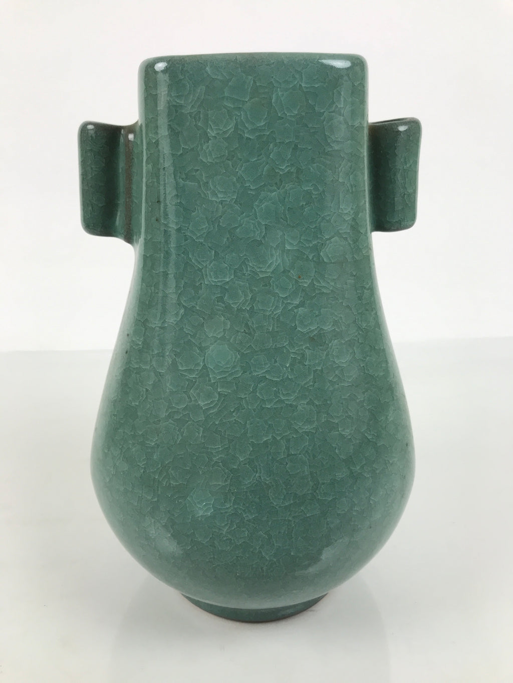 Japanese Ceramic Flower Vase Vtg Ikebana Kabin Green Celadon Crackle Glaze FK275-KT - Vase-chidorivintage.com