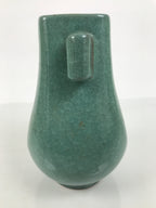 Japanese Ceramic Flower Vase Vtg Ikebana Kabin Green Celadon Crackle Glaze FK275-KT - Vase-chidorivintage.com