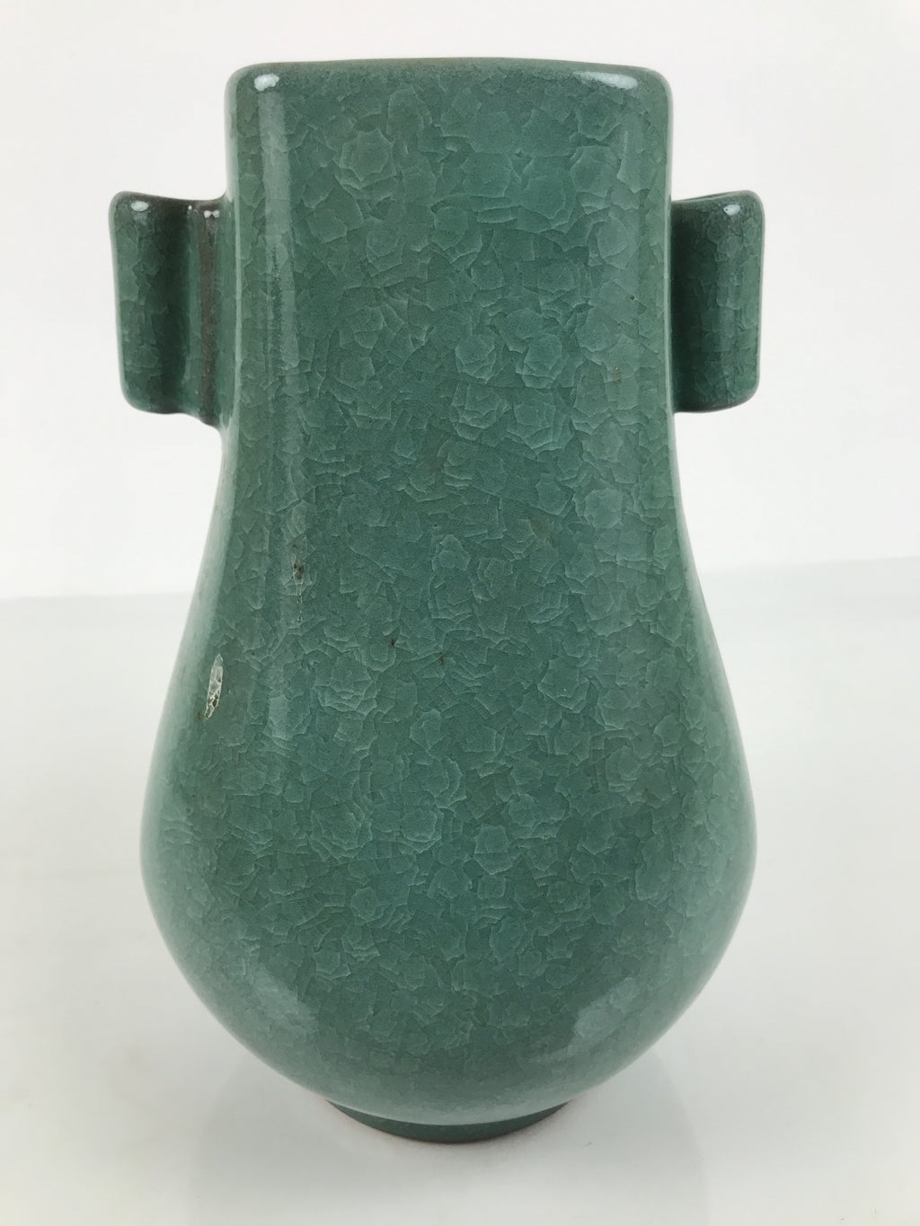 Japanese Ceramic Flower Vase Vtg Ikebana Kabin Green Celadon Crackle Glaze FK275-KT - Vase-chidorivintage.com