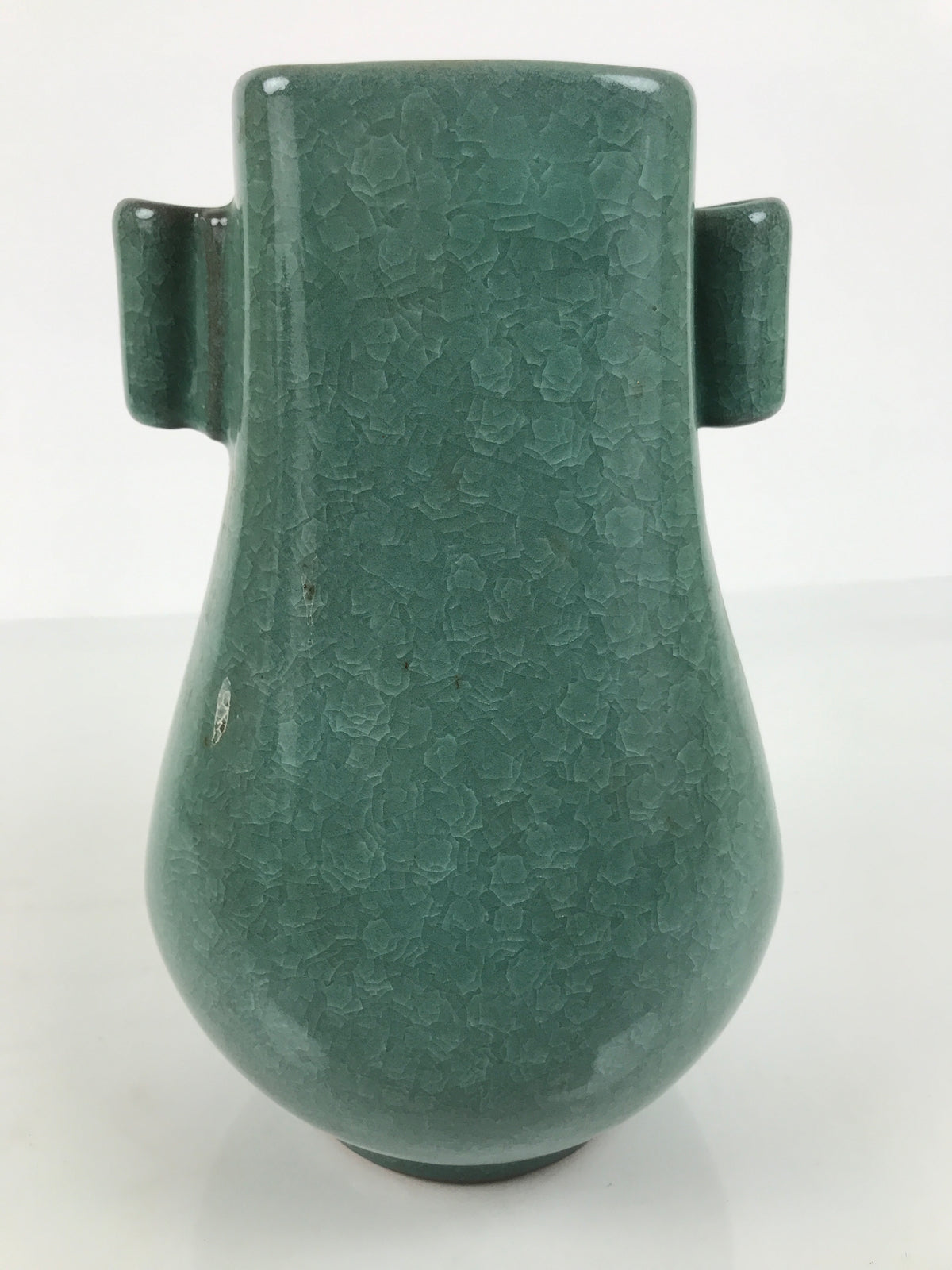 Japanese Ceramic Flower Vase Vtg Ikebana Kabin Green Celadon Crackle Glaze FK275-KT - Vase-chidorivintage.com