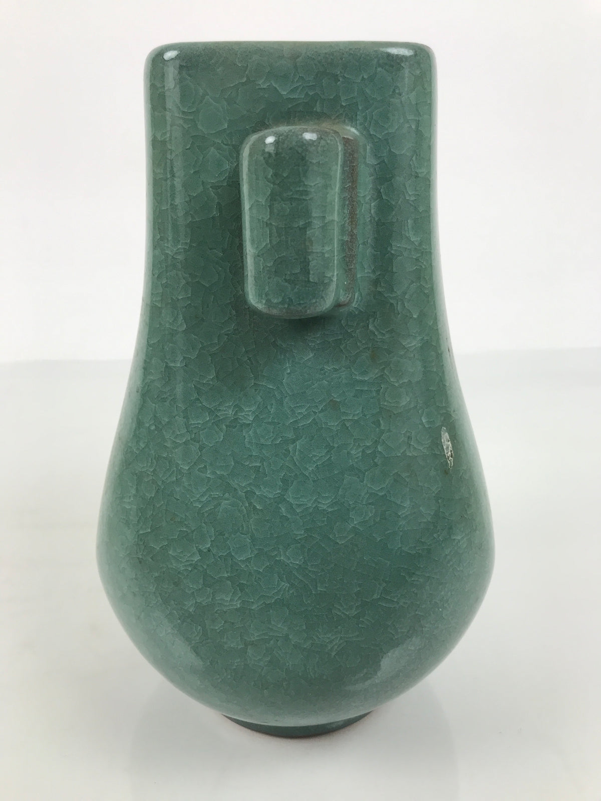 Japanese Ceramic Flower Vase Vtg Ikebana Kabin Green Celadon Crackle Glaze FK275-KT - Vase-chidorivintage.com