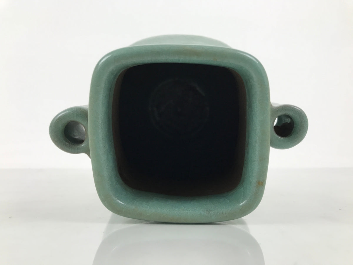 Japanese Ceramic Flower Vase Vtg Ikebana Kabin Green Celadon Crackle Glaze FK275-KT - Vase-chidorivintage.com