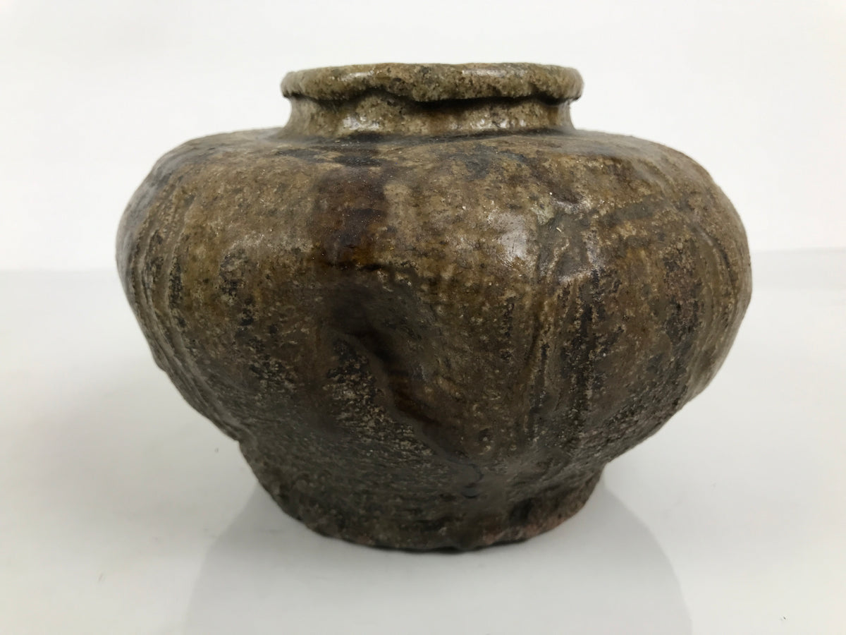Japanese Ceramic Flower Vase Vtg Ikebana Kabin Handcraft Pot Brown FK276-KT - Vase-chidorivintage.com