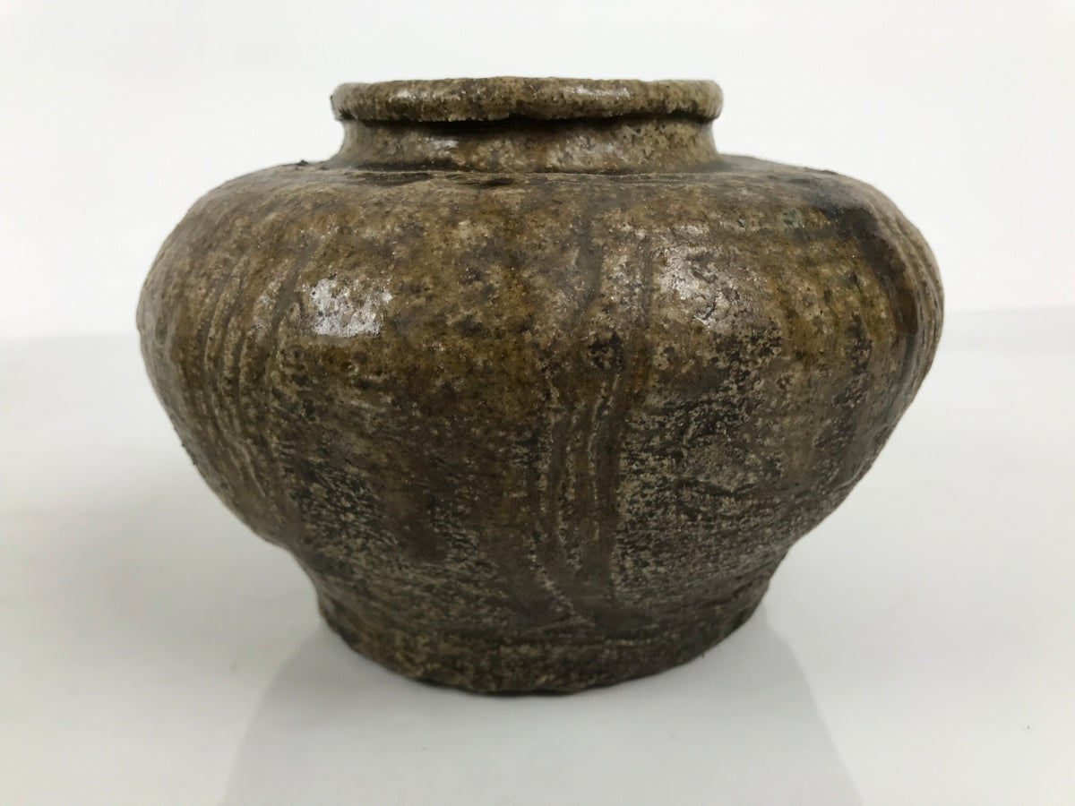 Japanese Ceramic Flower Vase Vtg Ikebana Kabin Handcraft Pot Brown FK276-KT - Vase-chidorivintage.com