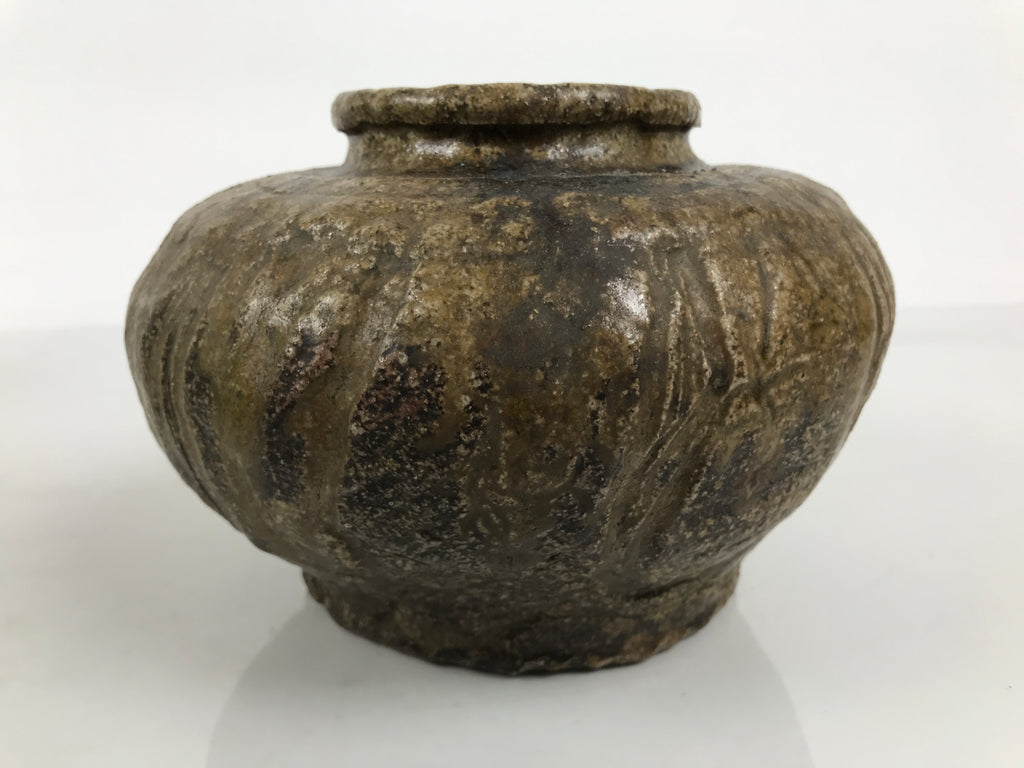 Japanese Ceramic Flower Vase Vtg Ikebana Kabin Handcraft Pot Brown FK276-KT - Vase-chidorivintage.com