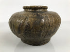 Japanese Ceramic Flower Vase Vtg Ikebana Kabin Handcraft Pot Brown FK276-KT - Vase-chidorivintage.com