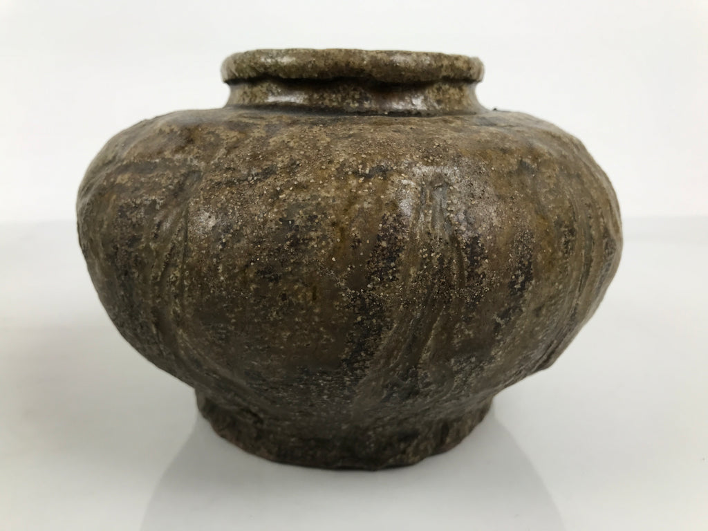 Japanese Ceramic Flower Vase Vtg Ikebana Kabin Handcraft Pot Brown FK276-KT - Vase-chidorivintage.com