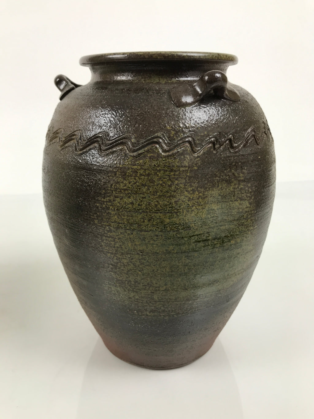 Japanese Ceramic Flower Vase Vtg Ikebana Kabin Pot Jar Ash Glaze Brown FK277-KT - Vase-chidorivintage.com