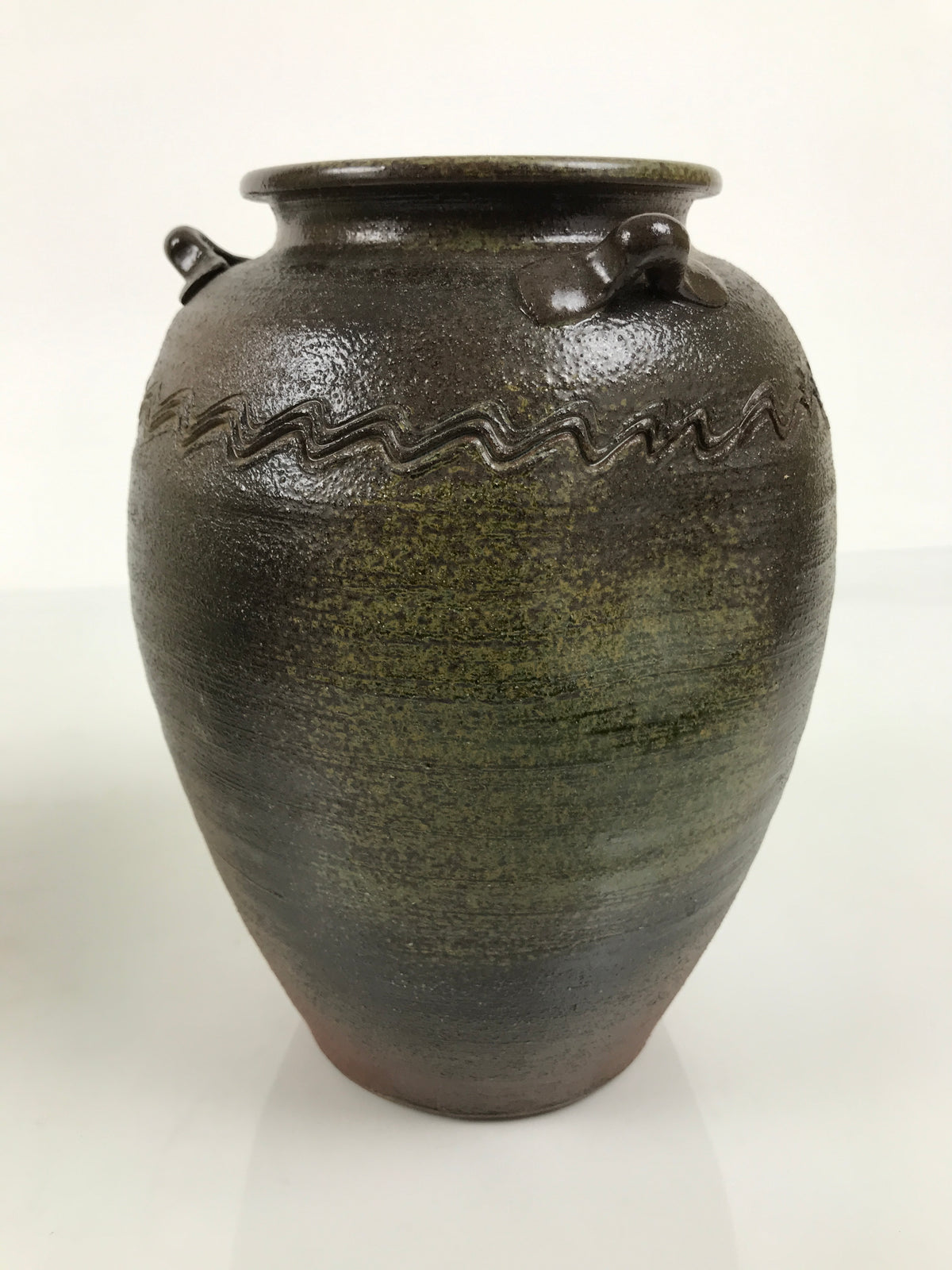 Japanese Ceramic Flower Vase Vtg Ikebana Kabin Pot Jar Ash Glaze Brown FK277-KT - Vase-chidorivintage.com