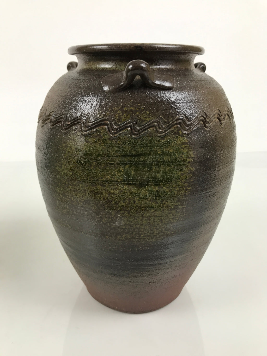 Japanese Ceramic Flower Vase Vtg Ikebana Kabin Pot Jar Ash Glaze Brown FK277-KT - Vase-chidorivintage.com